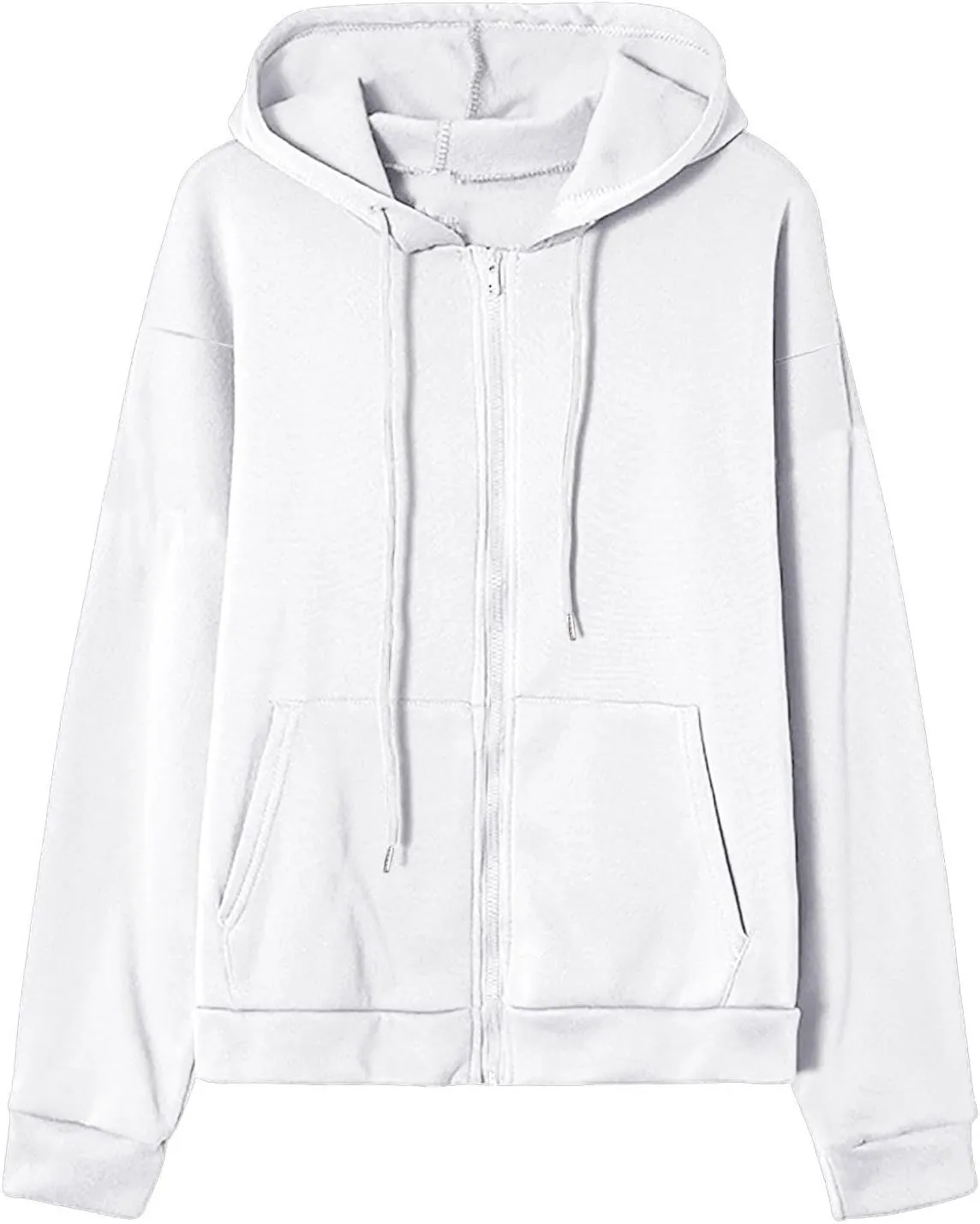 oiangi Hoodies for Women Teen Girls Fall Long Sleeve Jacket Cute Drawstring Zip up Hoodie Oversized Y2k Sweatshirts Pockets