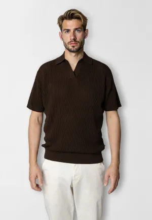 Oliver knitted polo - Dark Brown