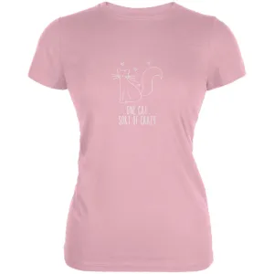 One Cat Crazy Pink Juniors Soft T-Shirt