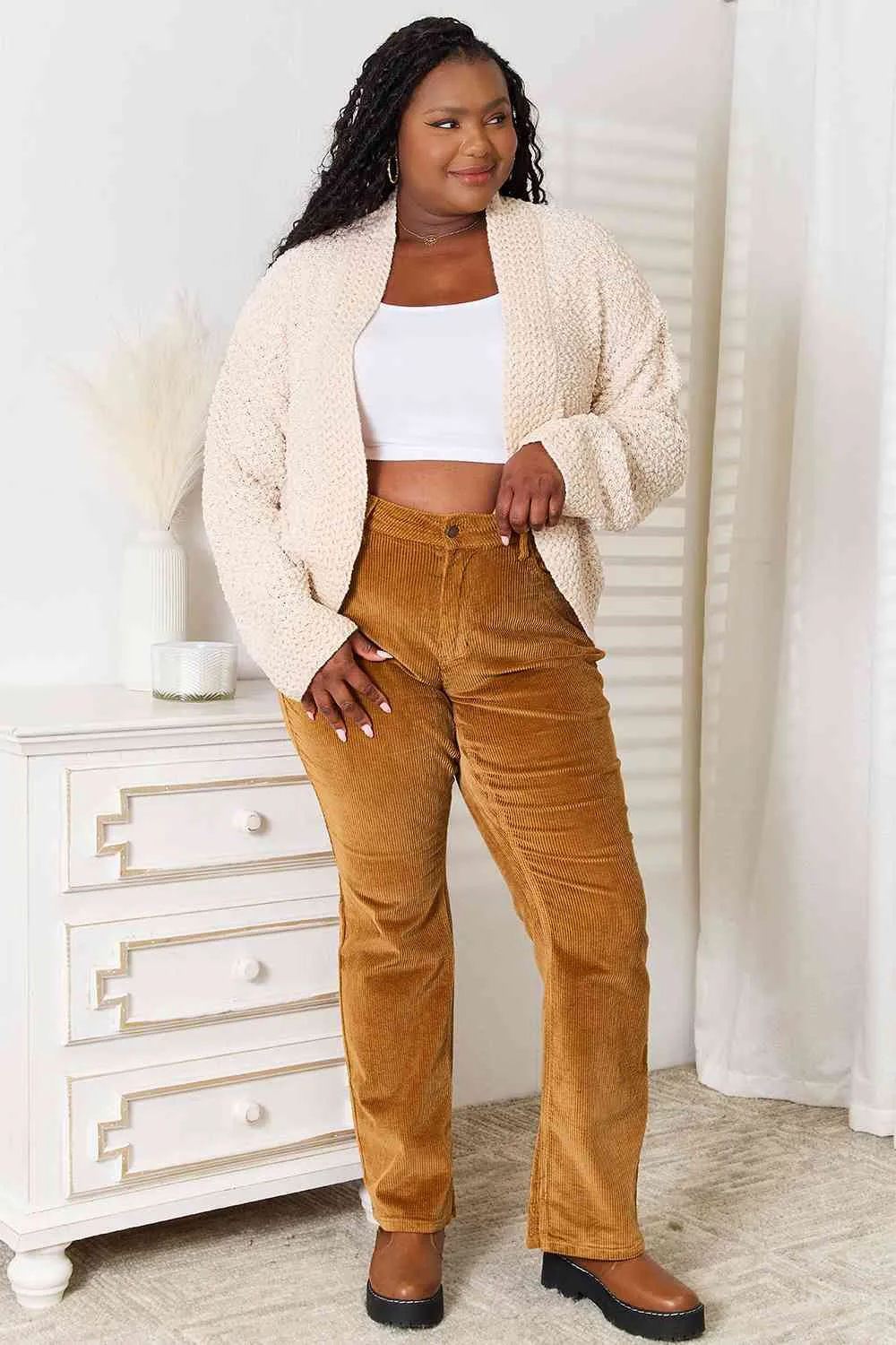 Open Front Long Sleeve Cardigan