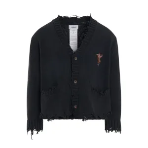 Oversized Cut Off Cardigan in Black