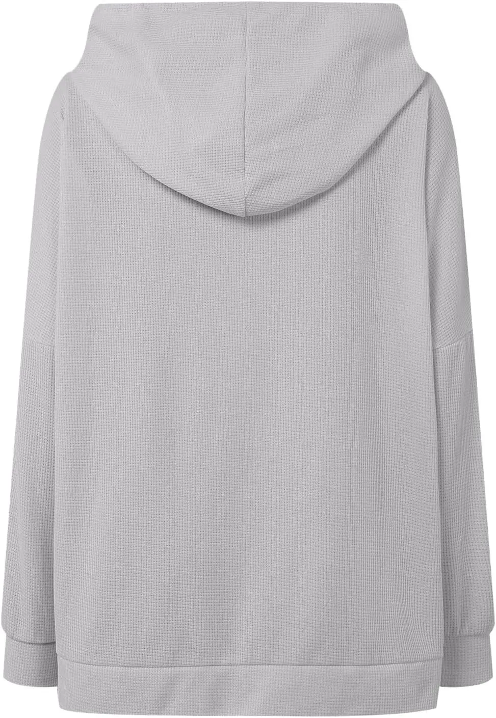 Oversized Hoodies for Women Waffle Knit Casual Long Sleeve Drawstring Side Slit Pullover Sweatshirt with Pocket