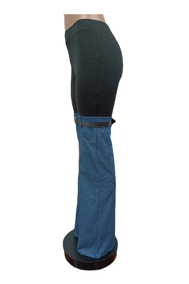 PF610 Patchwork High Waist Pants