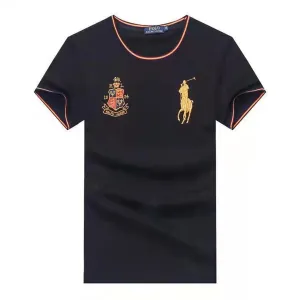 PRL Custom Fit Horseman Logo Designed Cotton T-shirt - Black