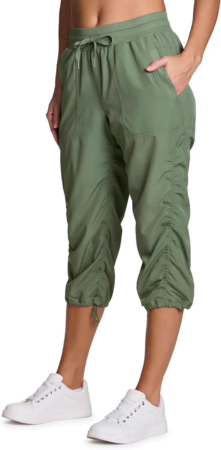 RBX Active Capri Pants for Women Joggers Stretch Lightweight Womens Casual Pant Capri with Drawstring
