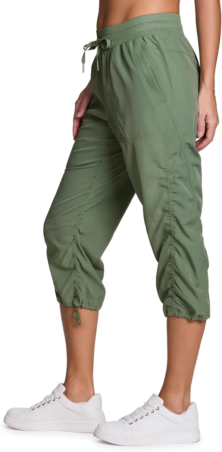 RBX Active Capri Pants for Women Joggers Stretch Lightweight Womens Casual Pant Capri with Drawstring