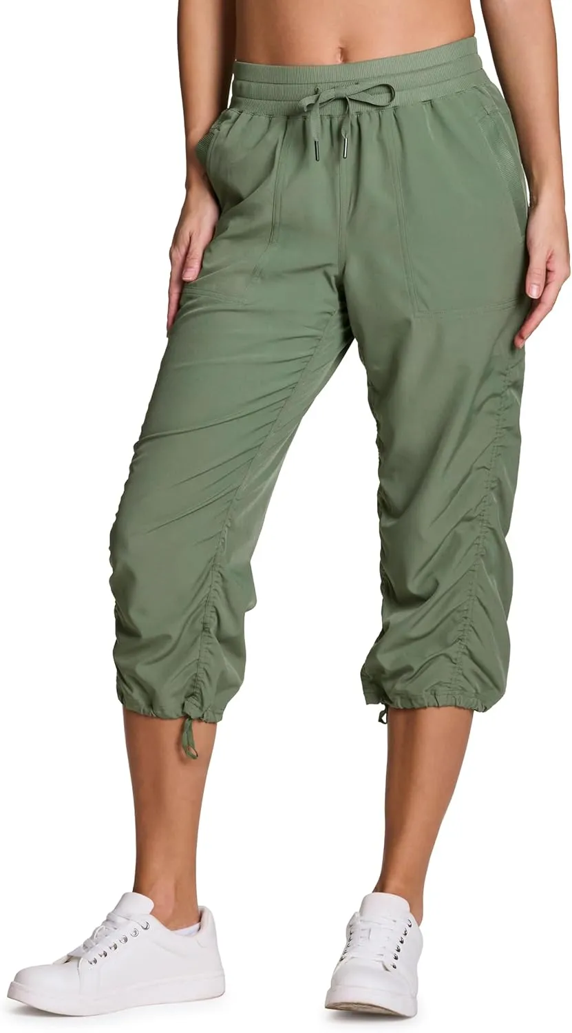 RBX Active Capri Pants for Women Joggers Stretch Lightweight Womens Casual Pant Capri with Drawstring