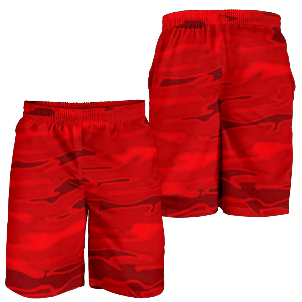 Red Camouflage Mens Shorts