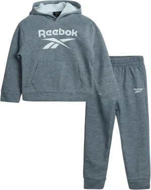 Reebok Baby Boys' Sweatsuit Set - 2 Piece Playwear Fleece Hoodie and Jogger Pants (12M-7)