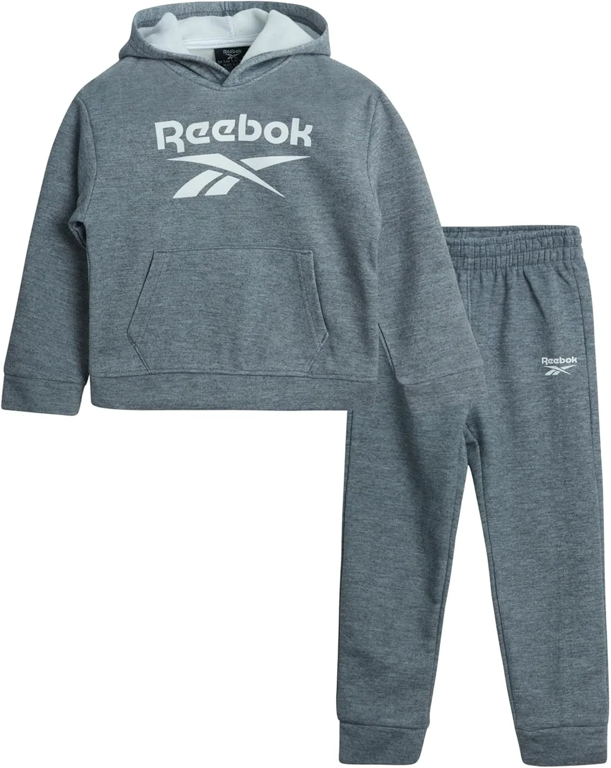Reebok Baby Boys' Sweatsuit Set - 2 Piece Playwear Fleece Hoodie and Jogger Pants (12M-7)