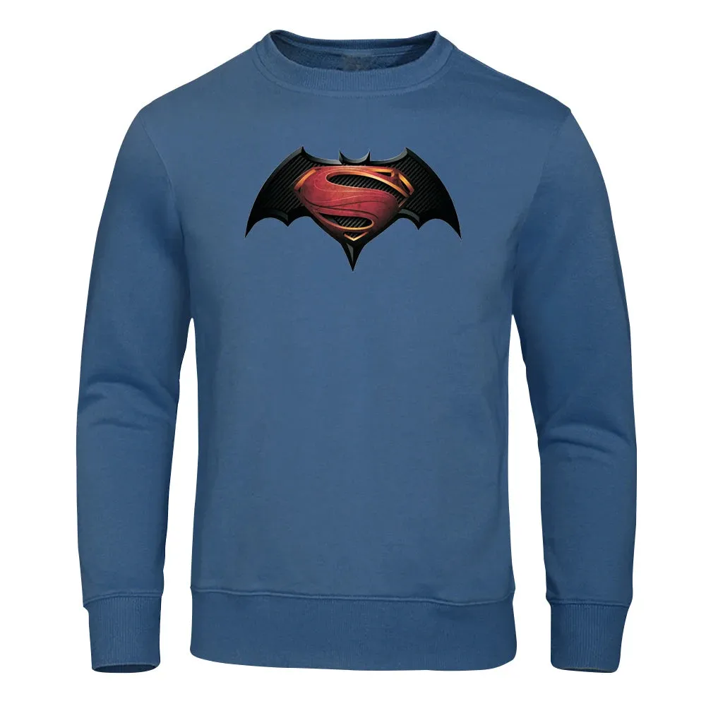 S Pattern On Bats Printing Hoodies Men Casual Comfortable Hoody Loose Fleece Hip Hop Clothes Fashion Pullovers Streetwear Man