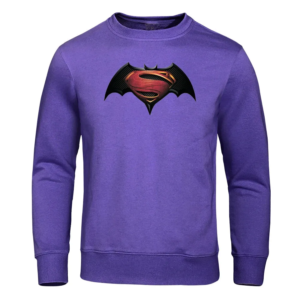 S Pattern On Bats Printing Hoodies Men Casual Comfortable Hoody Loose Fleece Hip Hop Clothes Fashion Pullovers Streetwear Man