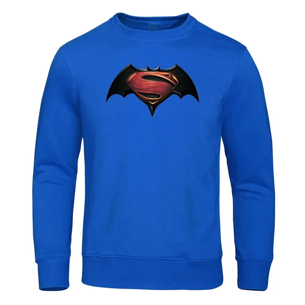 S Pattern On Bats Printing Hoodies Men Casual Comfortable Hoody Loose Fleece Hip Hop Clothes Fashion Pullovers Streetwear Man