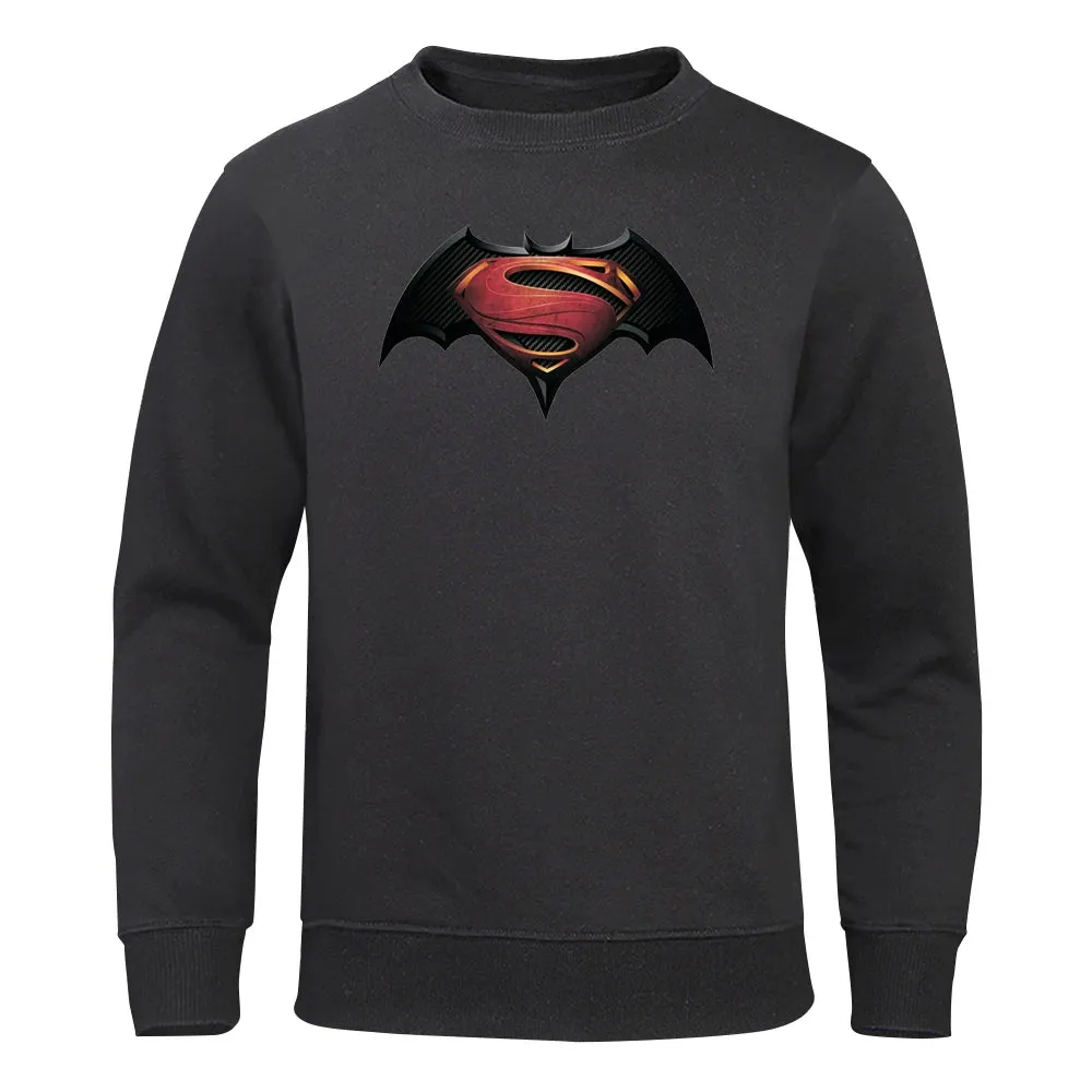 S Pattern On Bats Printing Hoodies Men Casual Comfortable Hoody Loose Fleece Hip Hop Clothes Fashion Pullovers Streetwear Man