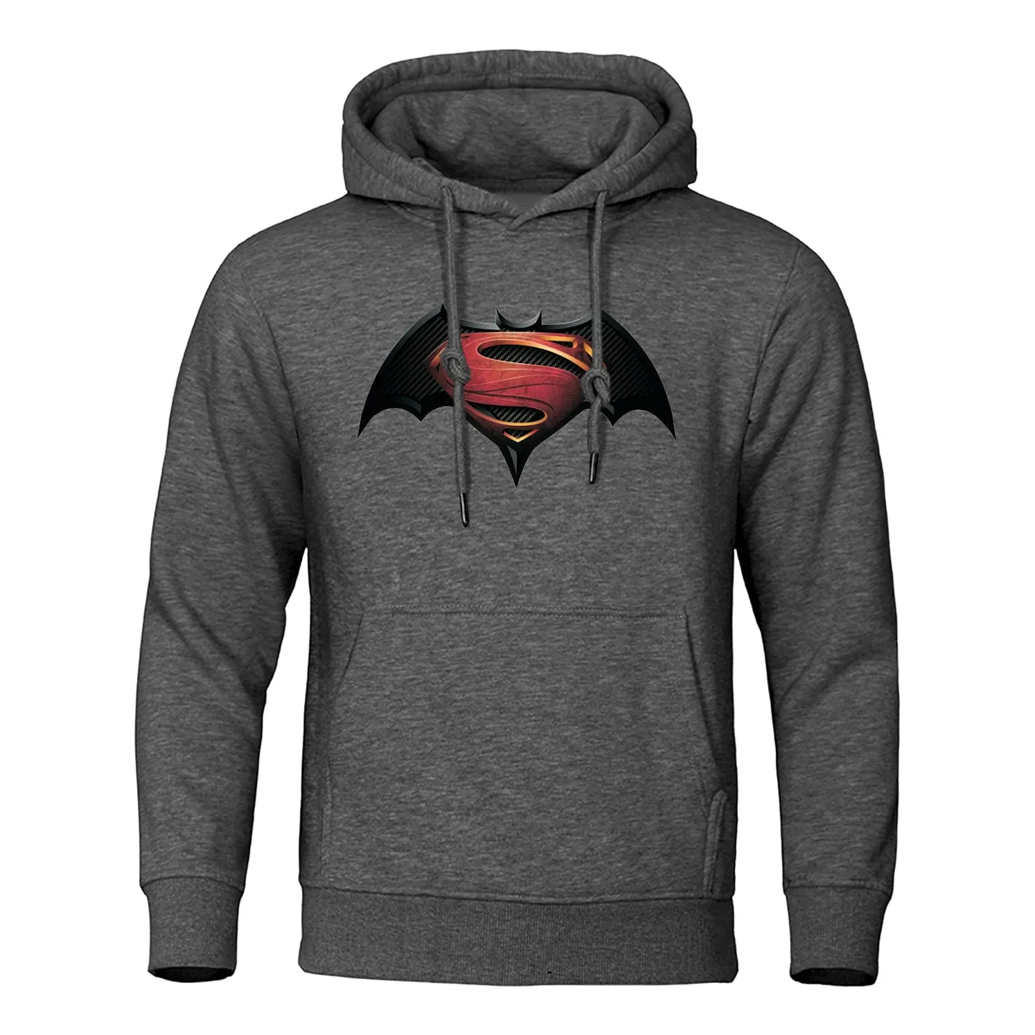 S Pattern On Bats Printing Hoodies Men Casual Comfortable Hoody Loose Fleece Hip Hop Clothes Fashion Pullovers Streetwear Man