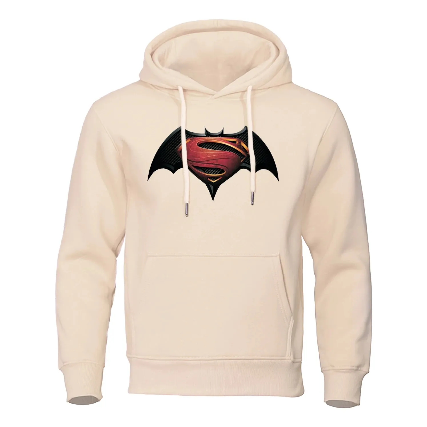 S Pattern On Bats Printing Hoodies Men Casual Comfortable Hoody Loose Fleece Hip Hop Clothes Fashion Pullovers Streetwear Man
