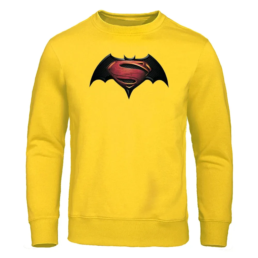 S Pattern On Bats Printing Hoodies Men Casual Comfortable Hoody Loose Fleece Hip Hop Clothes Fashion Pullovers Streetwear Man