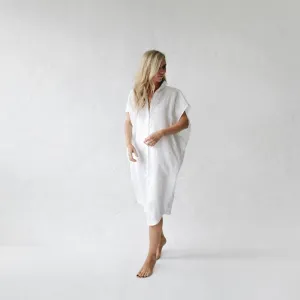 Seaside Tones Rei Linen Dress - White