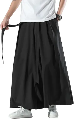 Seidarise Men's Wide Leg Casual Harem Linen Japanese Yoga Harem Pants Hip hop Joggers Baggy