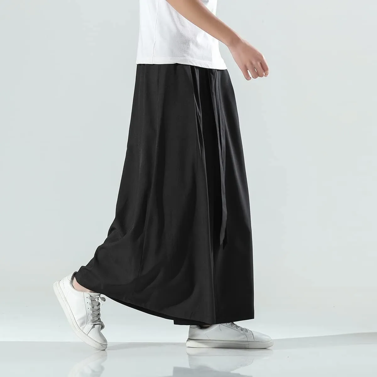 Seidarise Men's Wide Leg Casual Harem Linen Japanese Yoga Harem Pants Hip hop Joggers Baggy