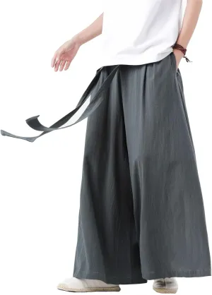 Seidarise Men's Wide Leg Casual Harem Linen Japanese Yoga Harem Pants Hip hop Joggers Baggy