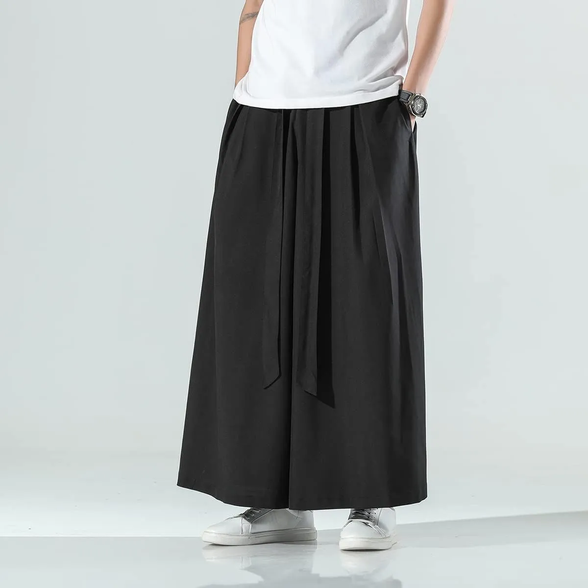 Seidarise Men's Wide Leg Casual Harem Linen Japanese Yoga Harem Pants Hip hop Joggers Baggy