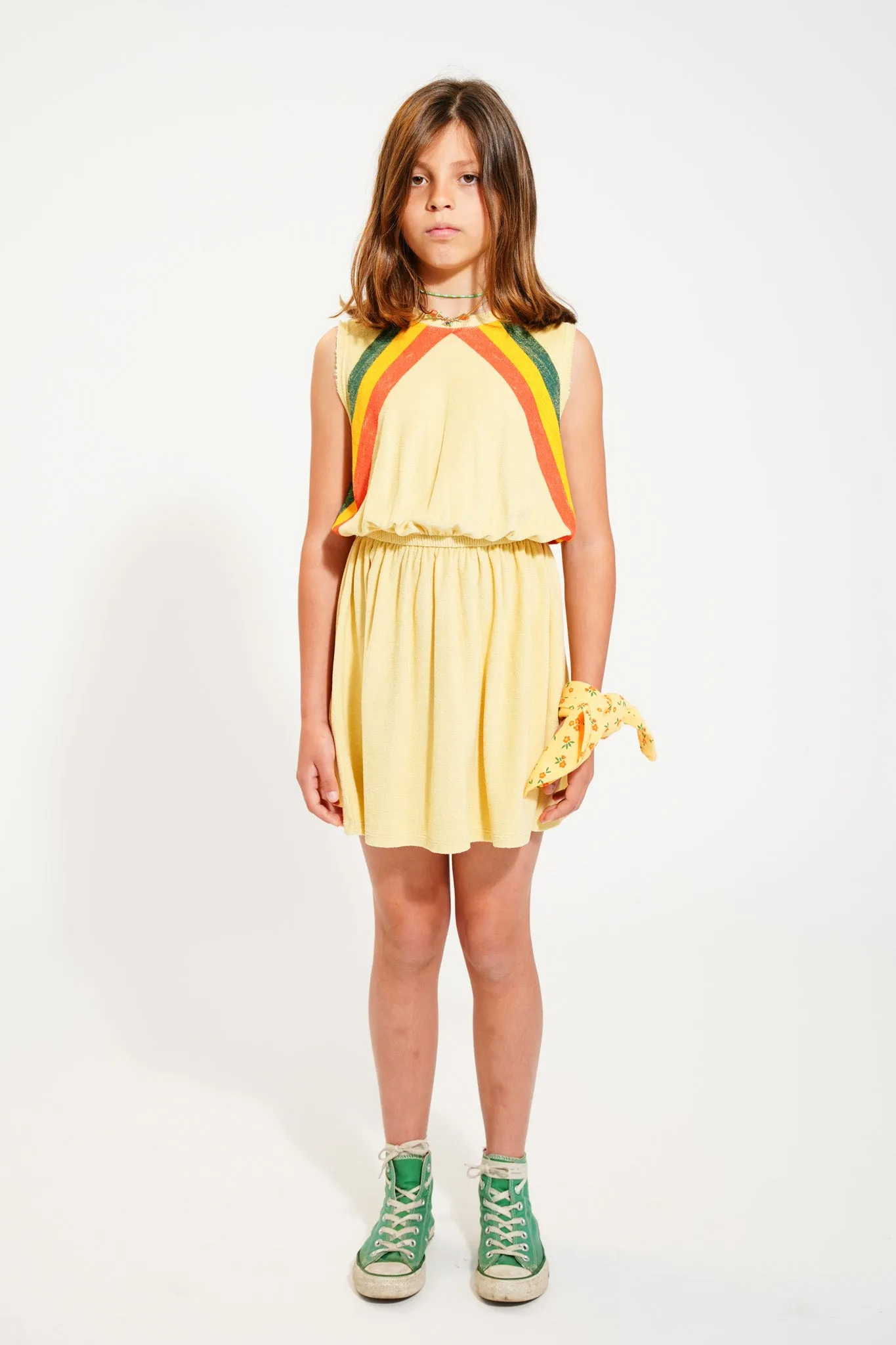 short dress | sand w/ multicolor stripes