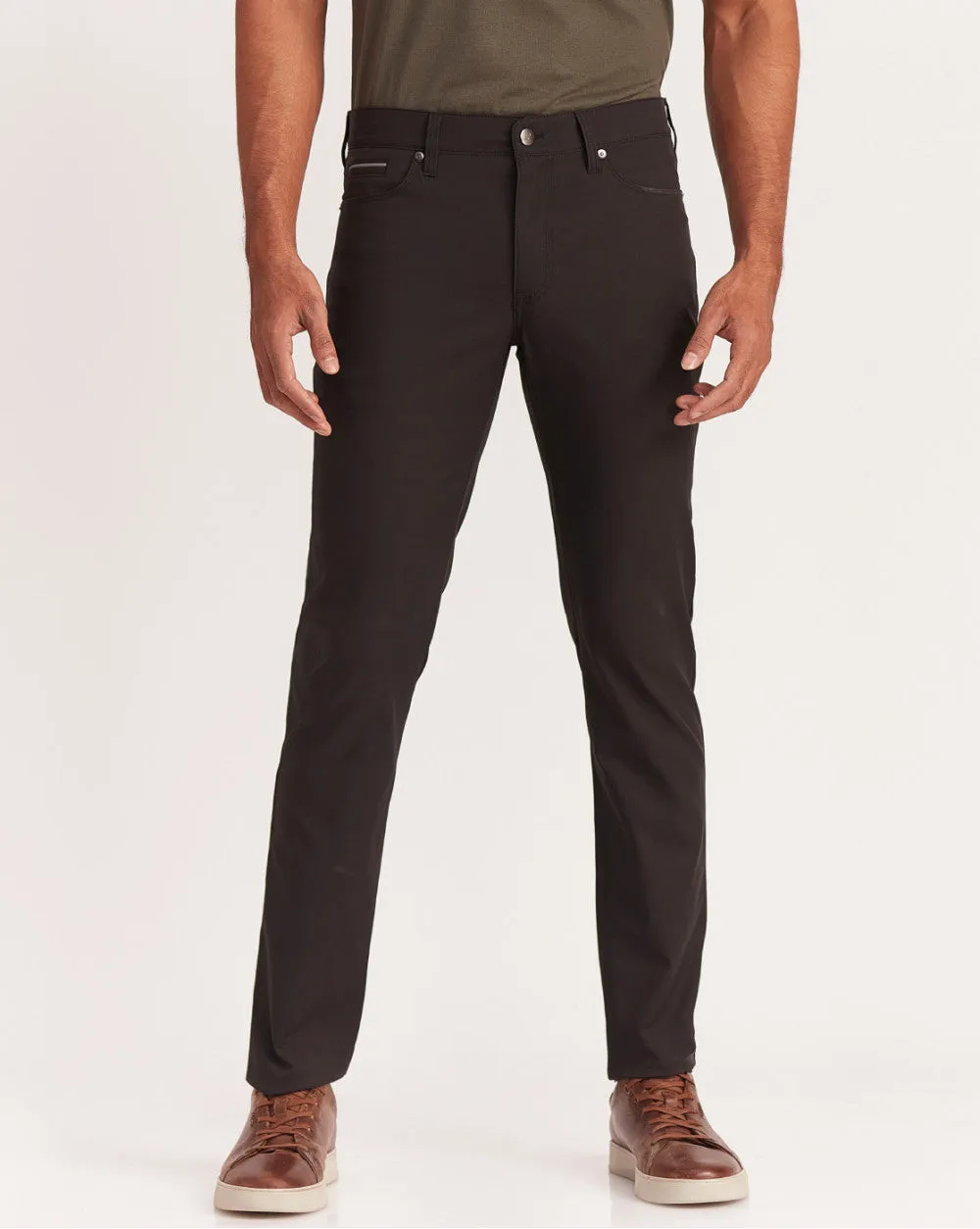 Slim Fit 5-Pocket Performance Pants - Black