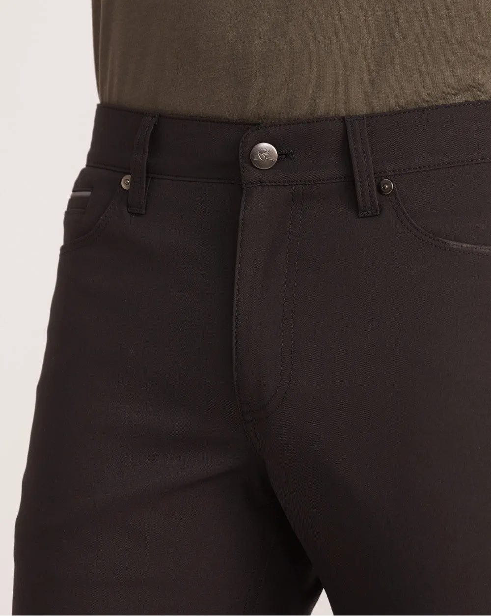 Slim Fit 5-Pocket Performance Pants - Black