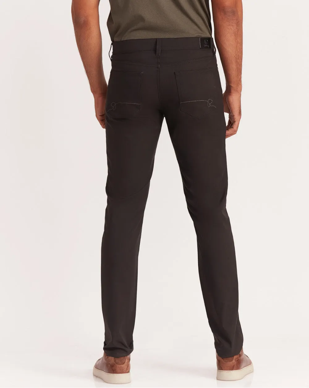 Slim Fit 5-Pocket Performance Pants - Black