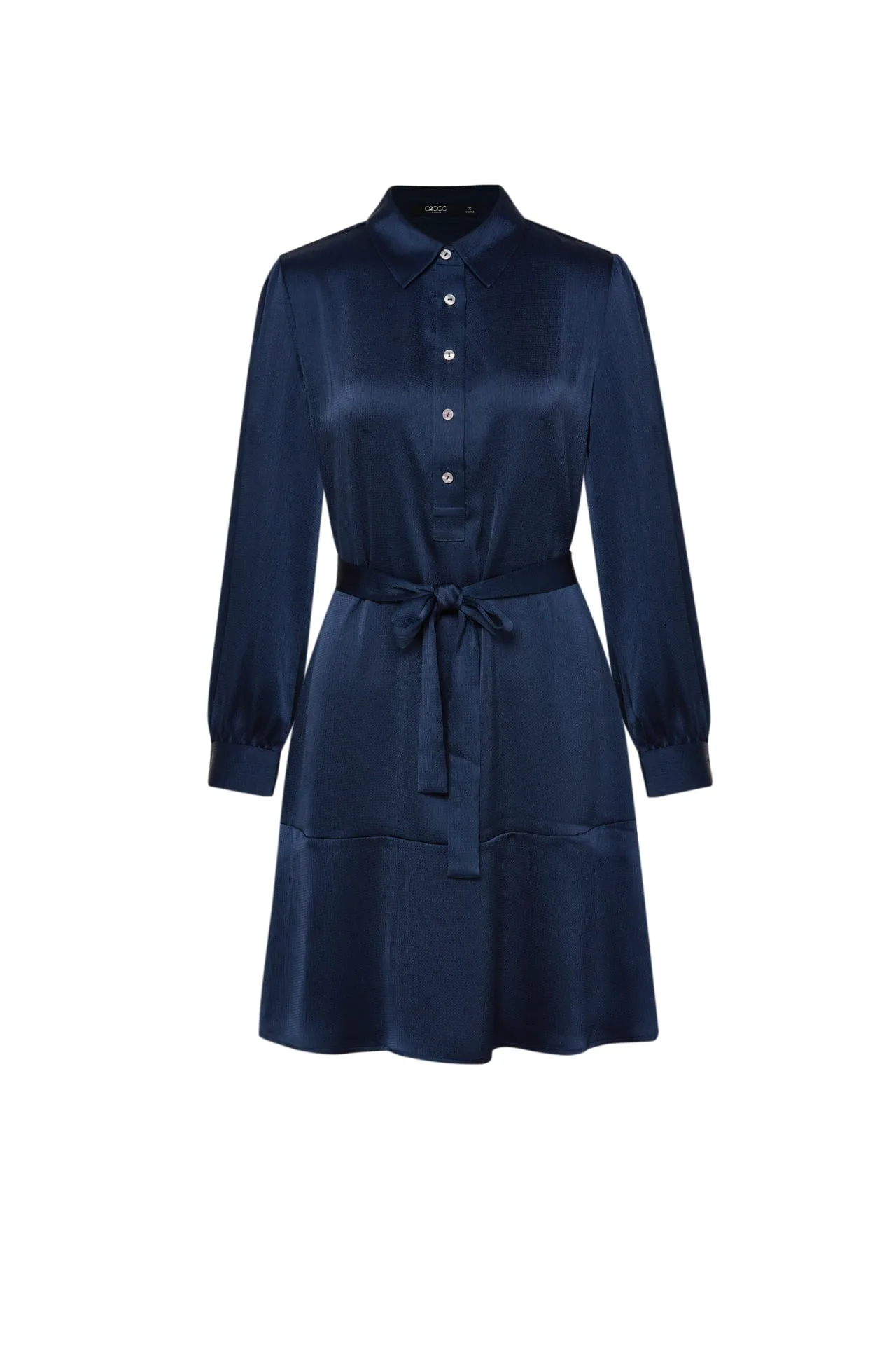 Sonia Textured Seersucker Shirt Dress with Cloth Belt