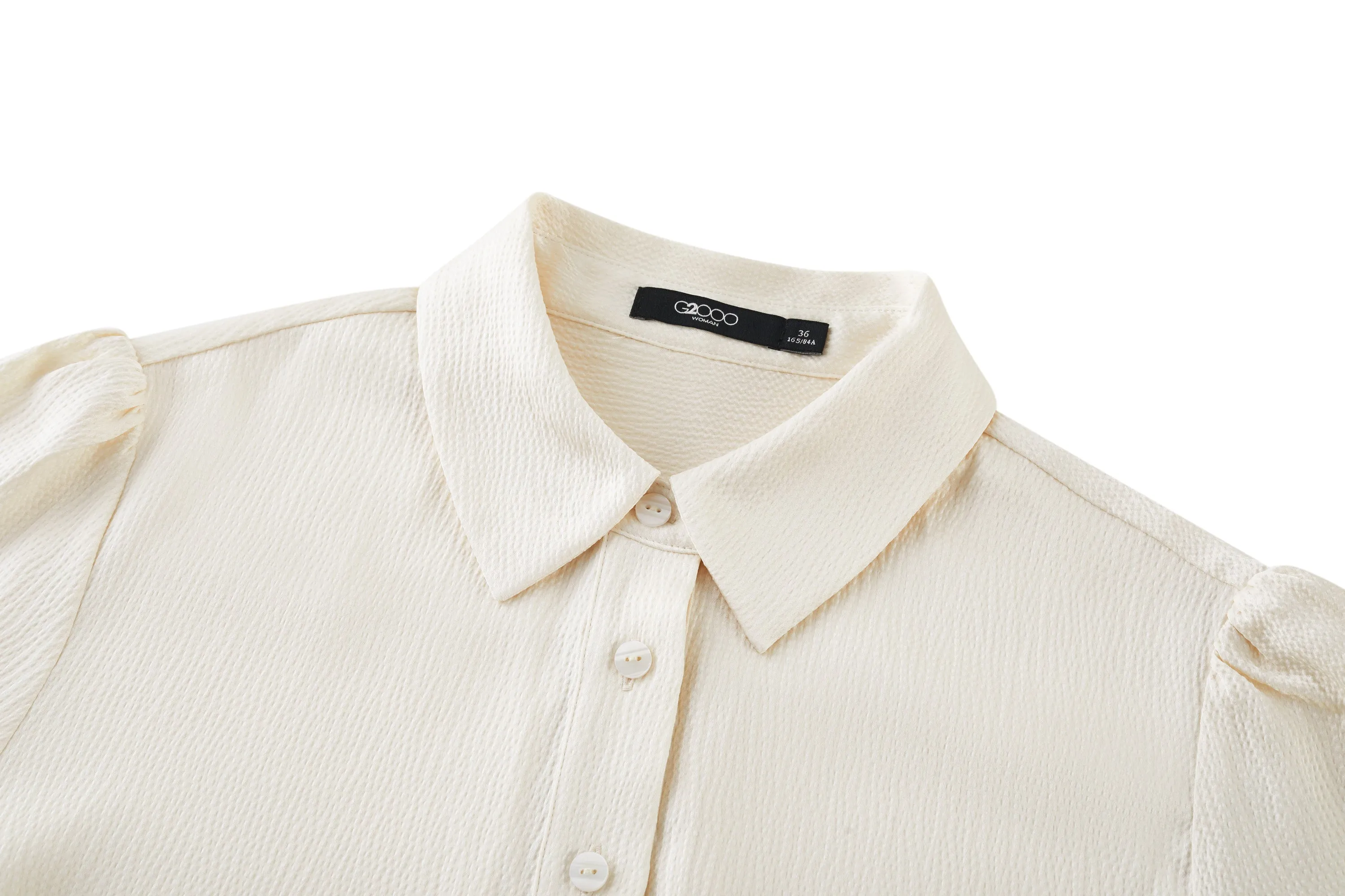 Sonia Textured Seersucker Shirt Dress with Cloth Belt