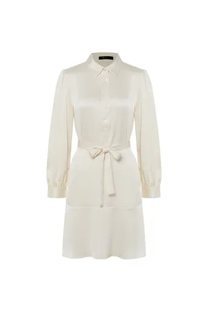 Sonia Textured Seersucker Shirt Dress with Cloth Belt