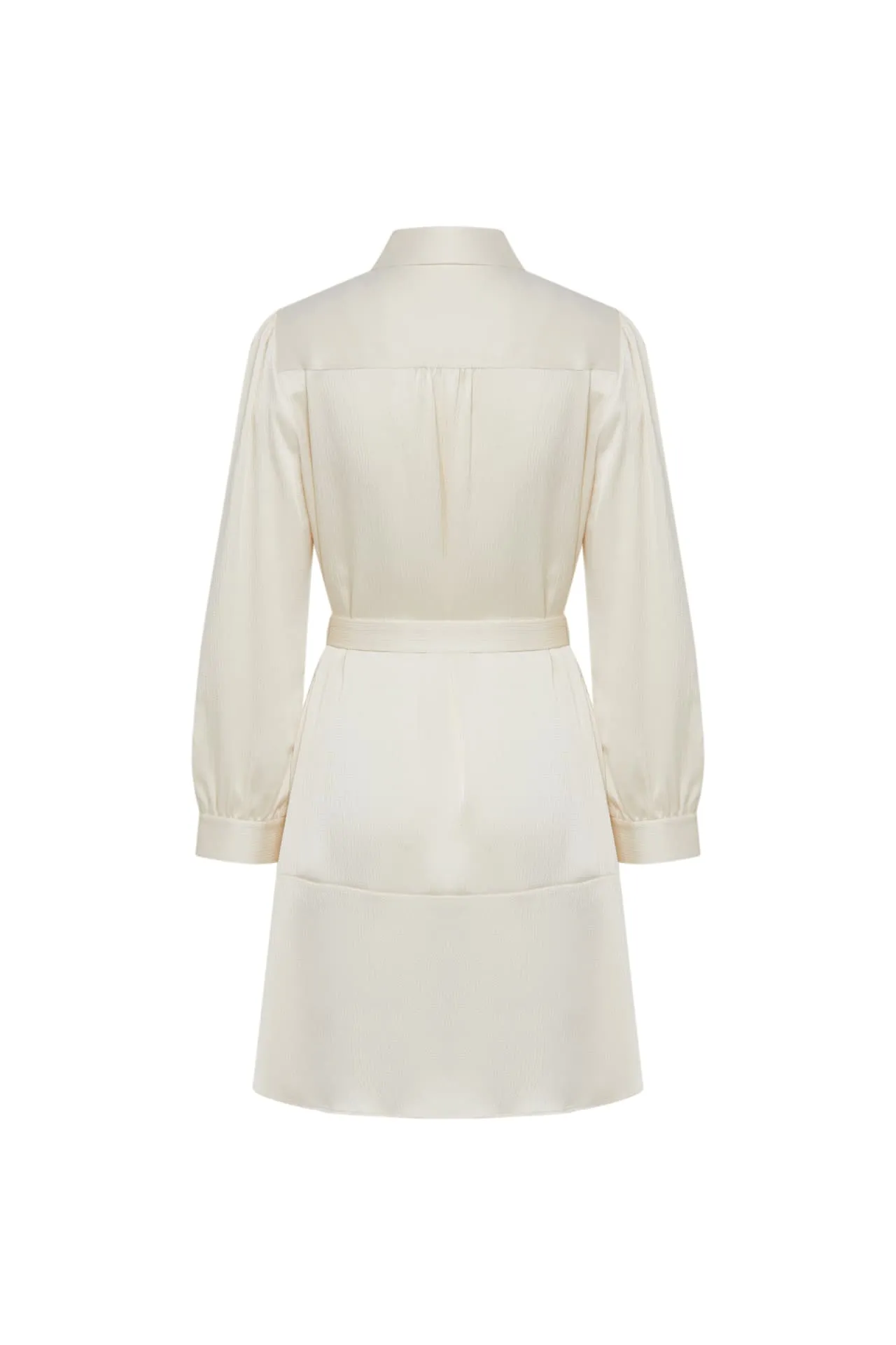 Sonia Textured Seersucker Shirt Dress with Cloth Belt