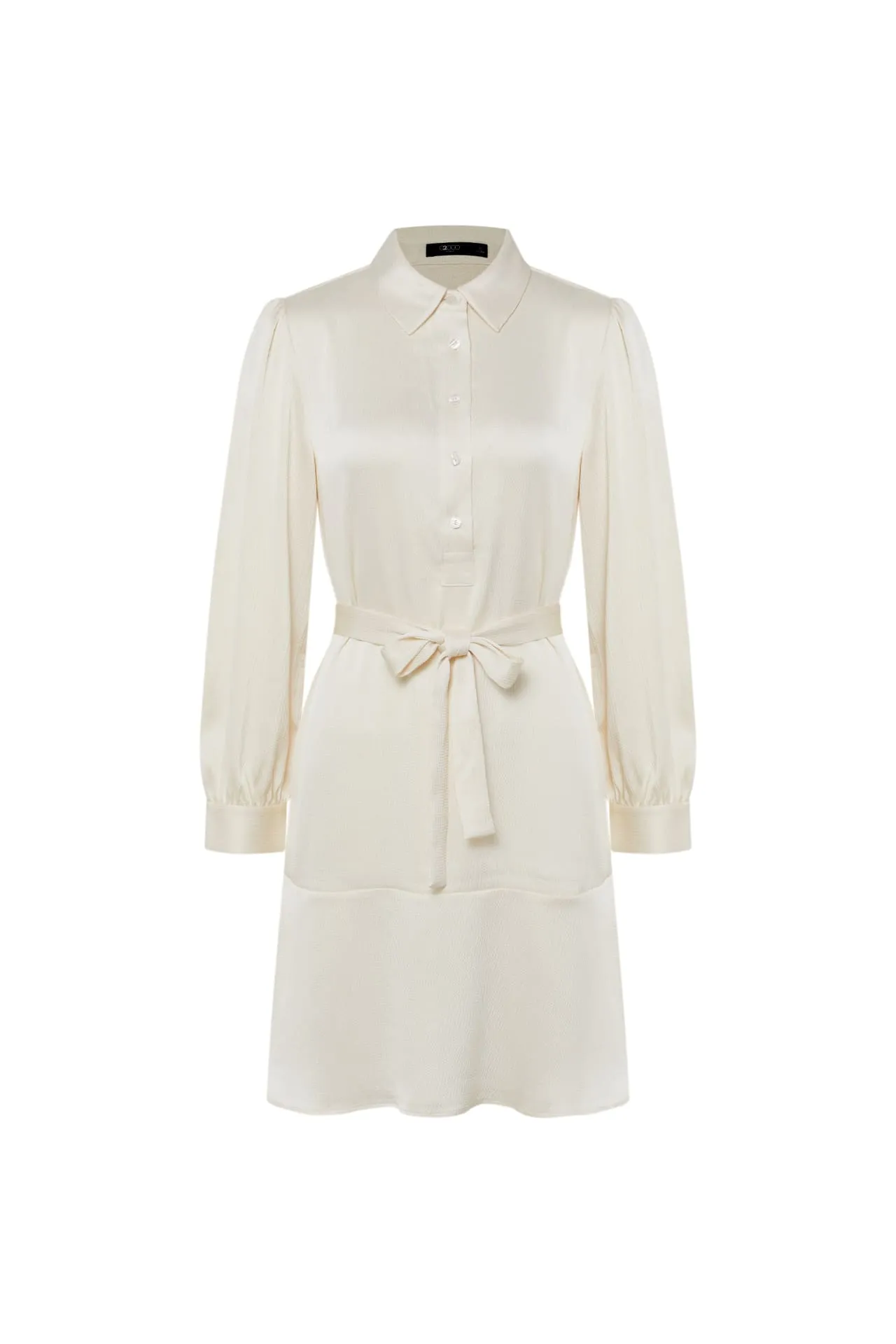 Sonia Textured Seersucker Shirt Dress with Cloth Belt