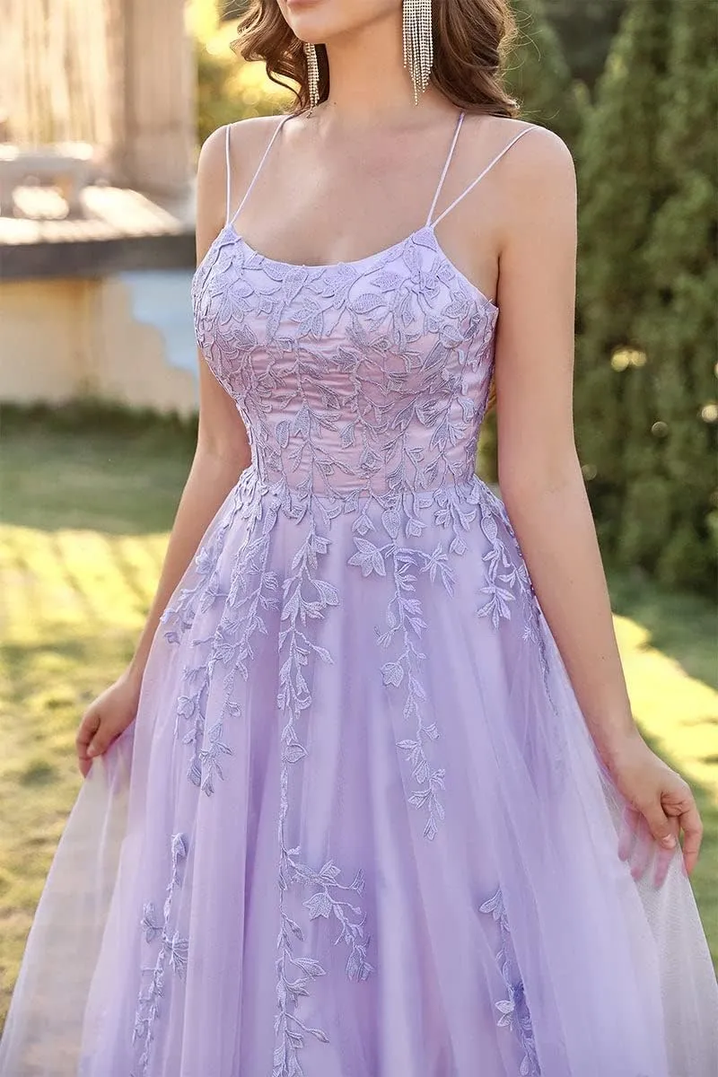 Spaghetti Lace Tulle Prom Dresses A-line Ball Gowns for Women Formal Wedding Evening Dress