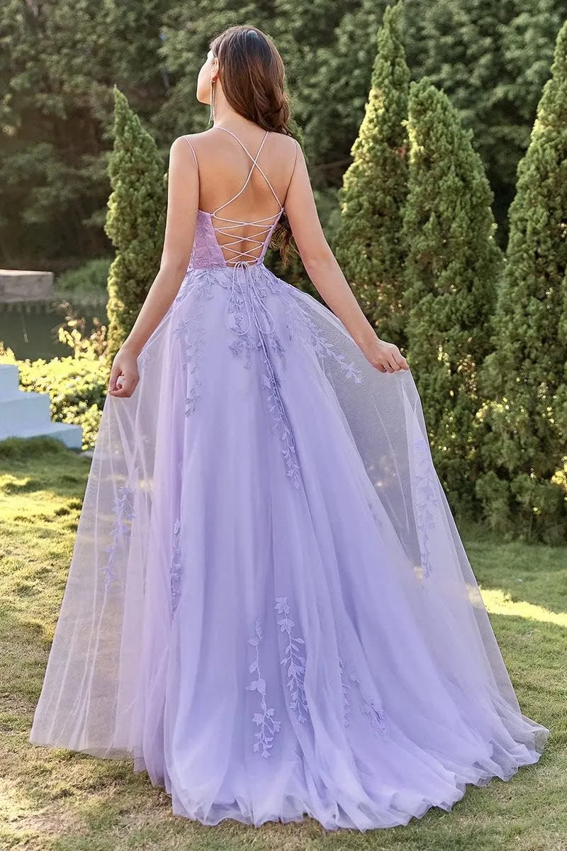 Spaghetti Lace Tulle Prom Dresses A-line Ball Gowns for Women Formal Wedding Evening Dress