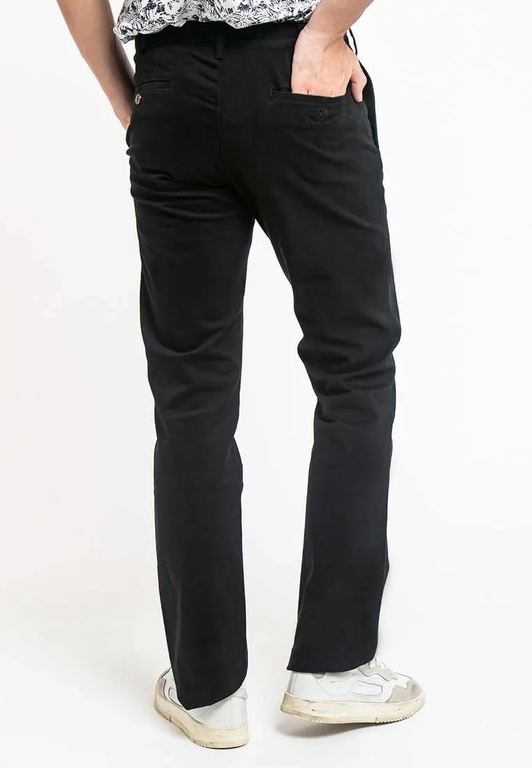 Stretchable Straight Cut Cotton Long Pants - 610187