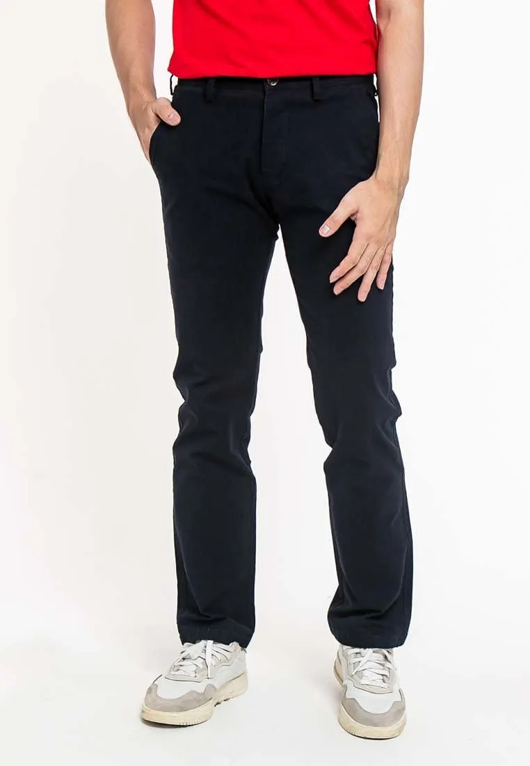 Stretchable Straight Cut Cotton Long Pants - 610187