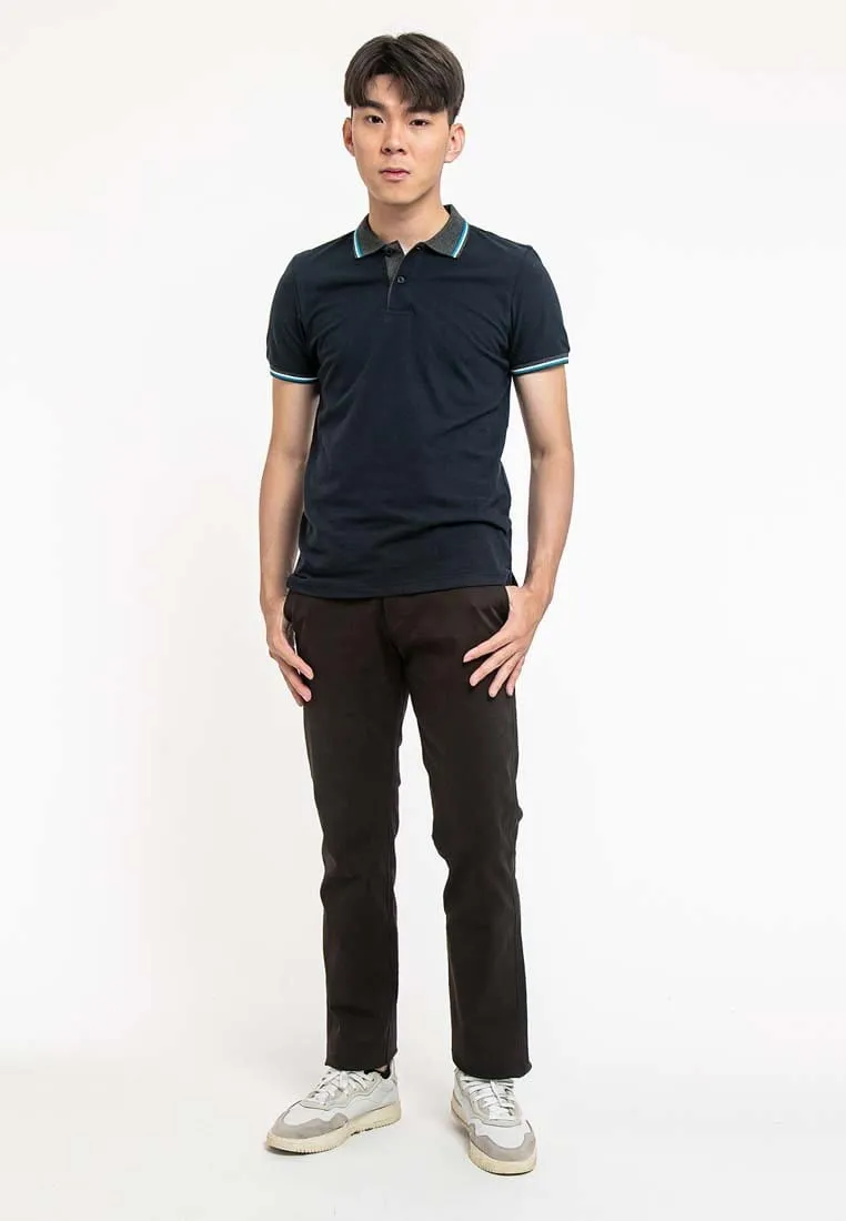 Stretchable Straight Cut Cotton Long Pants - 610187