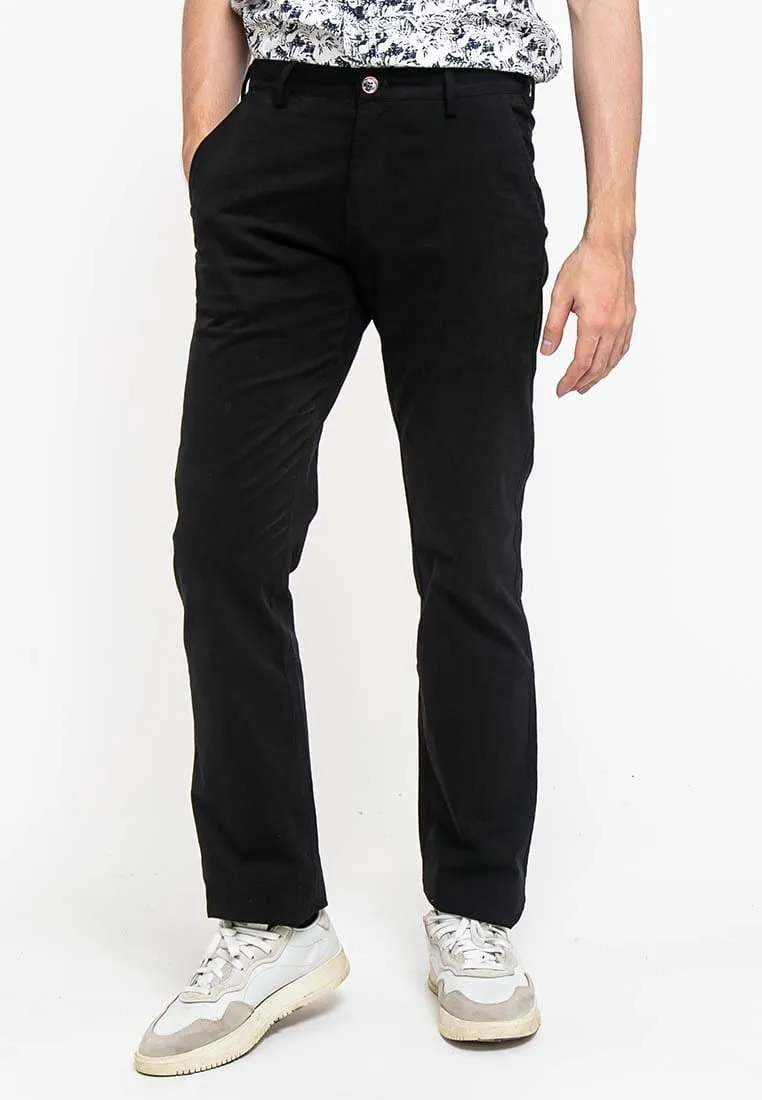 Stretchable Straight Cut Cotton Long Pants - 610187