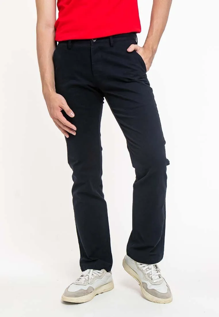Stretchable Straight Cut Cotton Long Pants - 610187