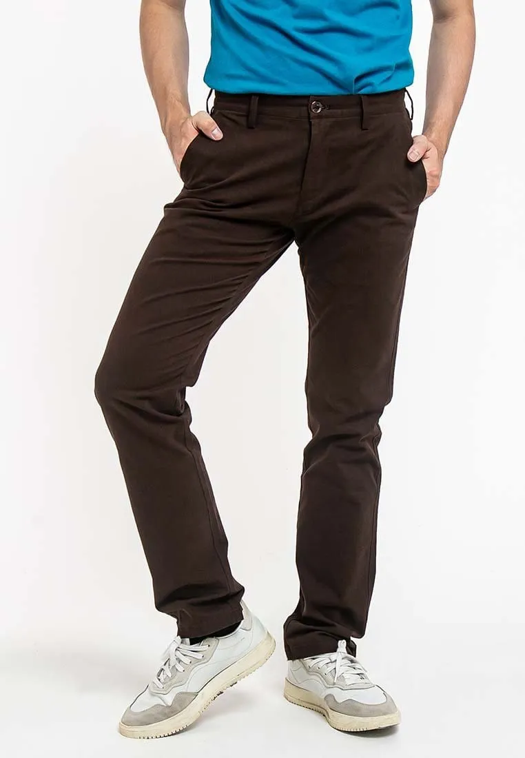 Stretchable Straight Cut Cotton Long Pants - 610187
