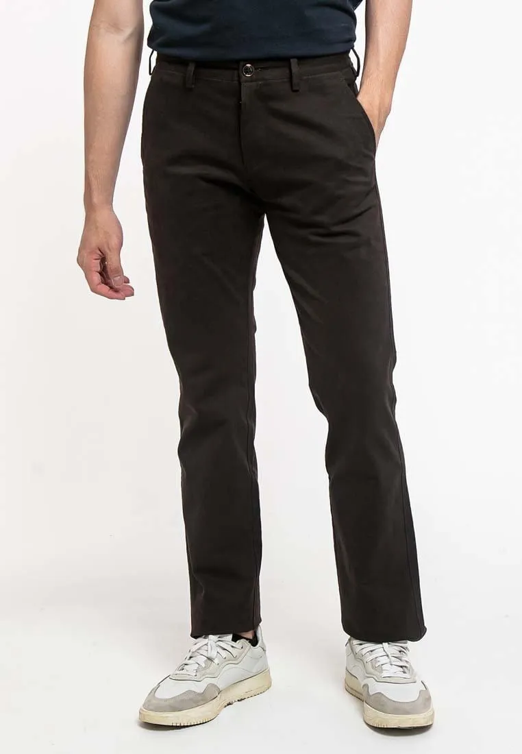 Stretchable Straight Cut Cotton Long Pants - 610187