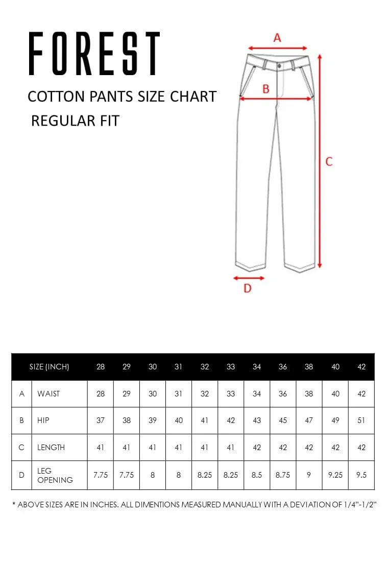 Stretchable Straight Cut Cotton Long Pants - 610187