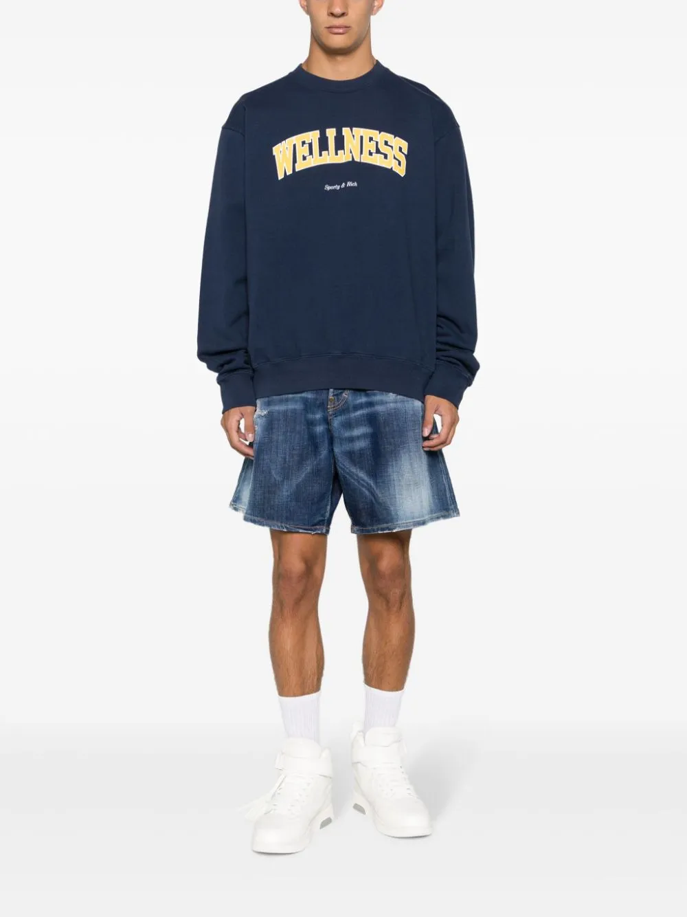 text-print cotton sweatshirt