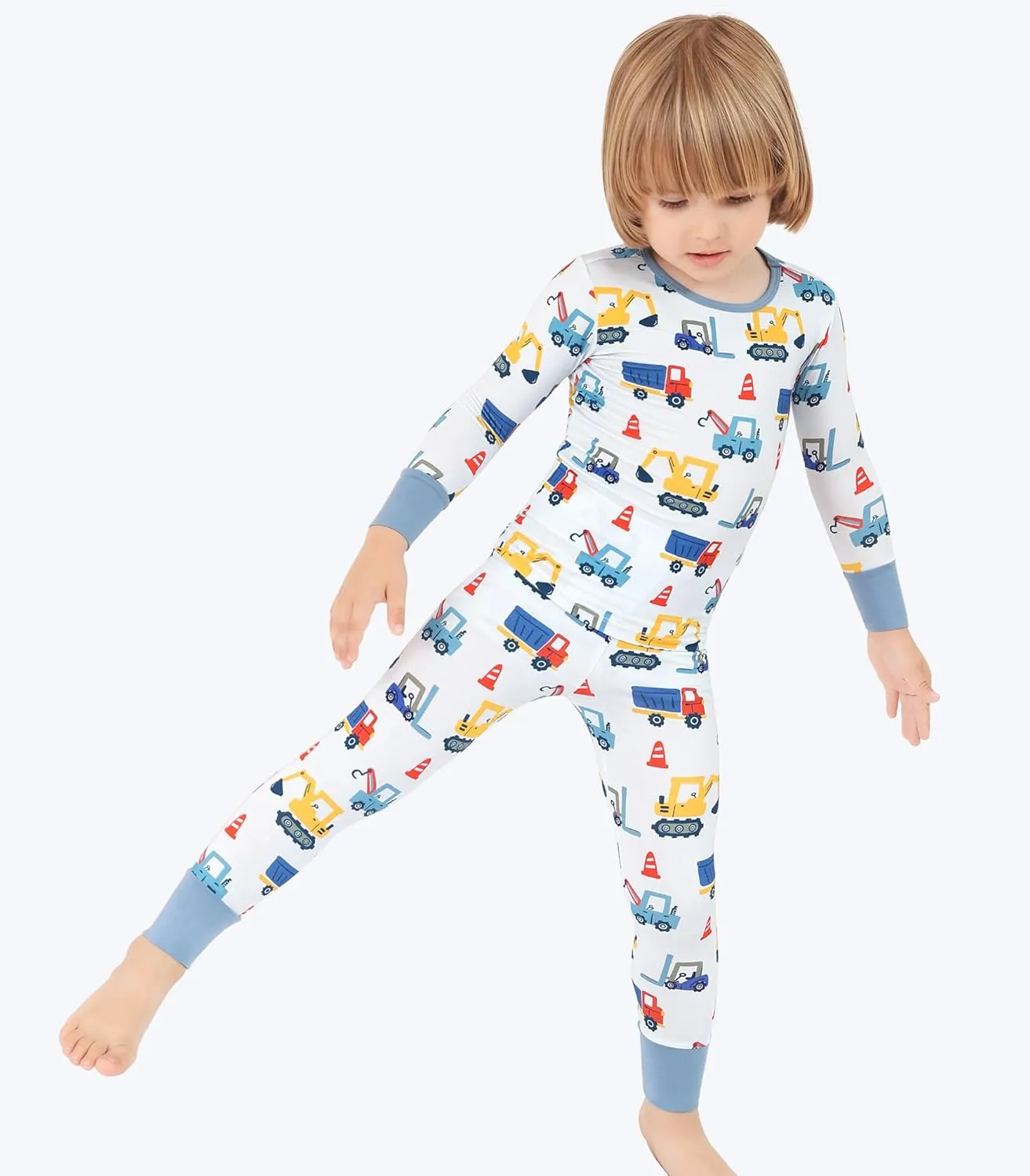 Toddler Boys Girls Clothes-Viscose Made from Bamboo, Long Sleeve Top and Pants Clothing Set Soft 2Pcs Kid Outfit