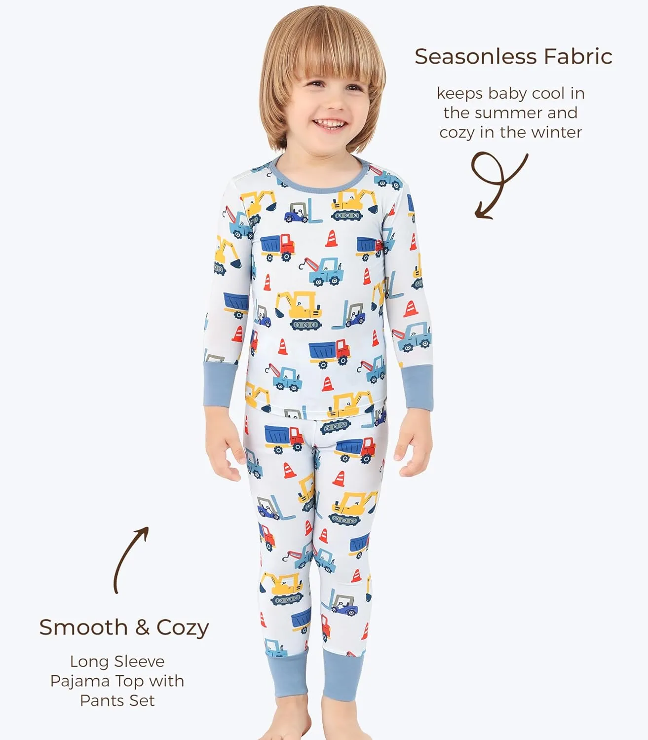 Toddler Boys Girls Clothes-Viscose Made from Bamboo, Long Sleeve Top and Pants Clothing Set Soft 2Pcs Kid Outfit