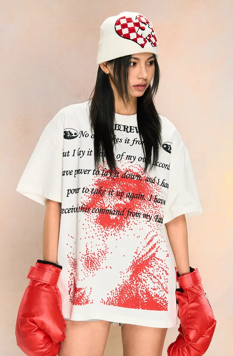 Trendy Pixel Dot Sage Bubble Print Tee