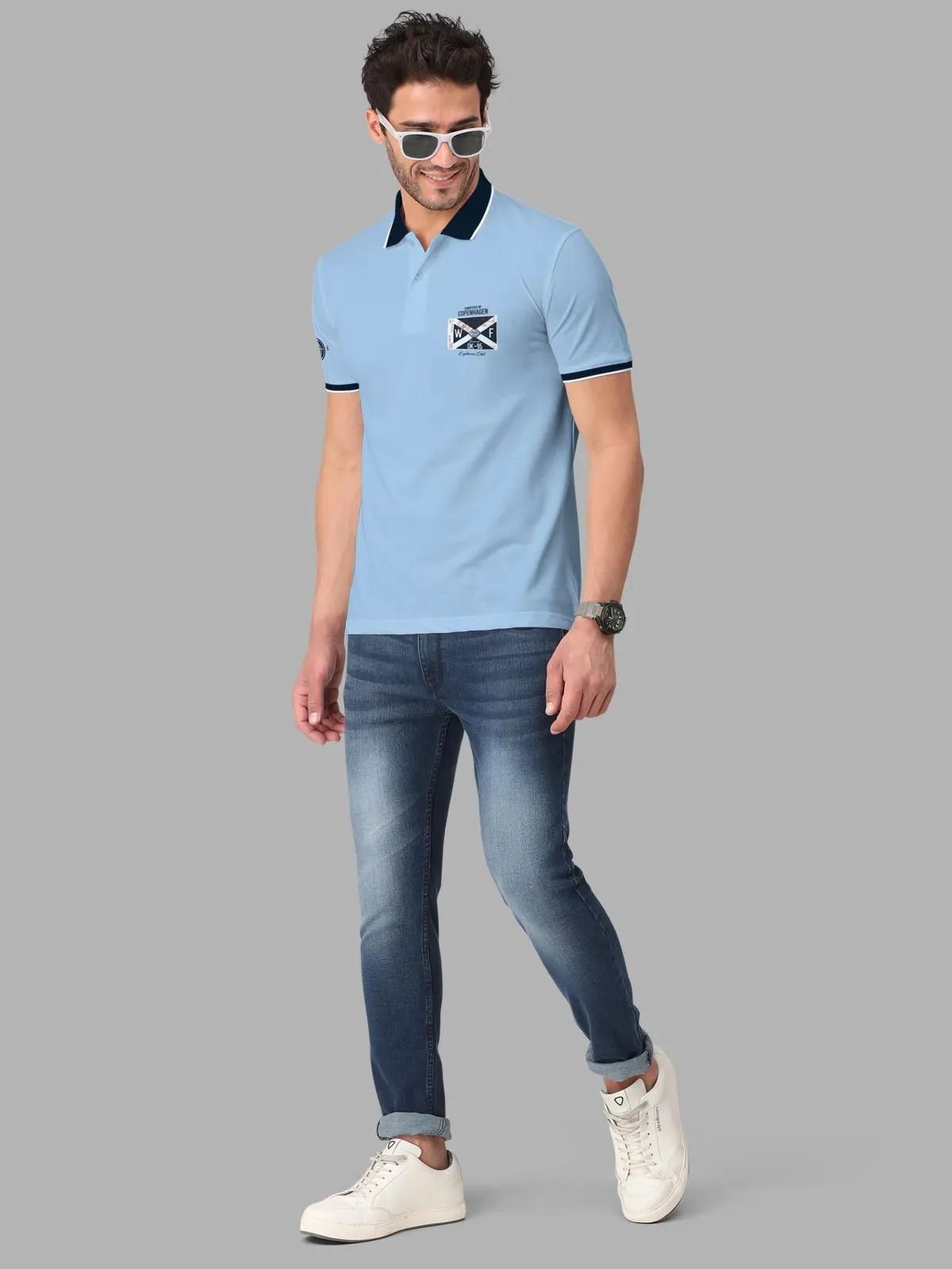 Trendy Typographic Print Half Sleeve Polo T-Shirt for Men's
